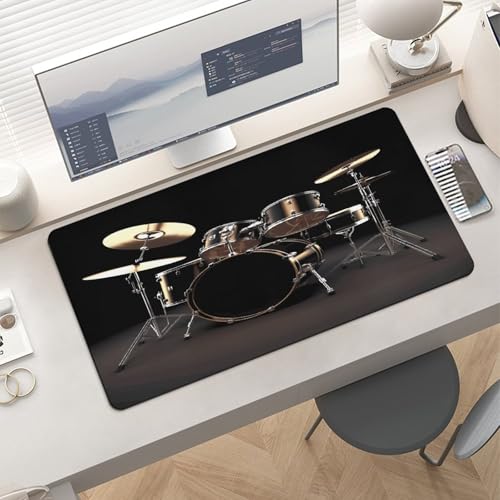 Cool Drum Set Desk Pad con base de goma impermeable miniatura 6