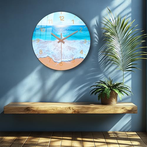 Reloj de pared analógico silencioso 16 pulgadas madera miniatura 4