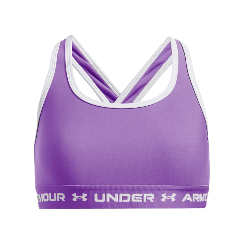Under Armour Girls Purple Ua Crossback Sports Bra 13 Years