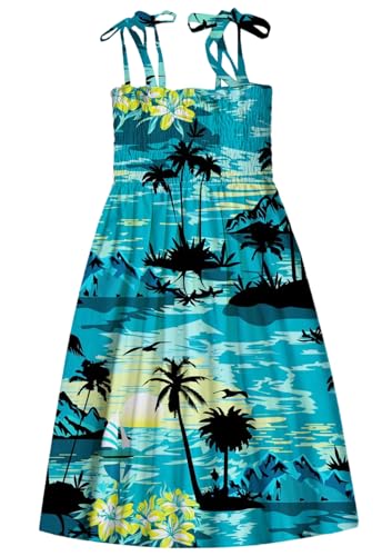 Image of SANGTREE Girls' Women's Summer Sundress Casual Smocked Floral Beach Holiday Dress, 18 Month - XL