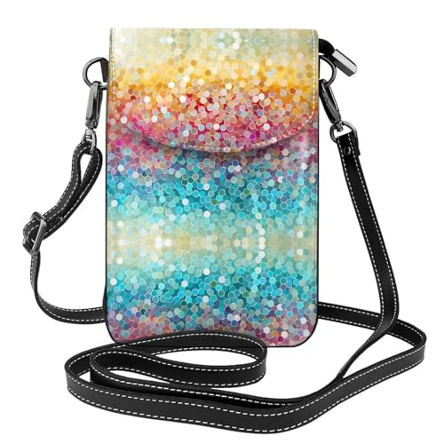 Petit sac à main pour téléphone portable tendance à paillettes dégradées et multifonction