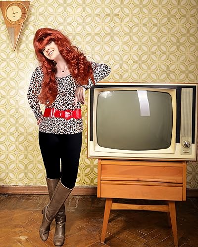 Perruque Halloween annees 80 Bonuci avec collants leopard - 5