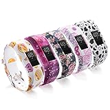 Lijinlan Compatible with Garmin Vivofit JR/Vivofit JR 2/Vivofit 3 Bands, Colorful Printed Pattern Silicone Replacement Straps for Vivofit JR/JR2/3 Accessory (5Pack-C)