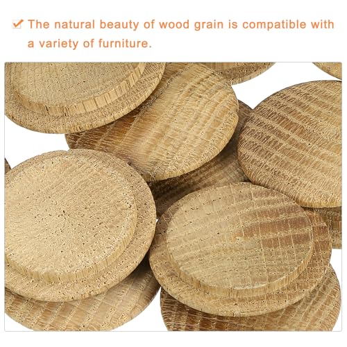 Image of uxcell 50 Pcs 1.38 x 1.77 Inch Wood Hole Plugs, Wooden Screw Hole Cover, Wood Pocket Button Plug for Chair Stair Craft Furniture Woodworking