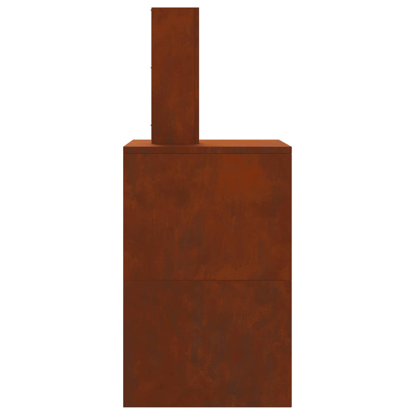Brasero marrón 60 x 40 x 96 cm, acero resistente a la intemperie, estufa de jardín con chimenea para eventos al aire libre, resistente a la intemperie, hoguera abierta, diseño duradero