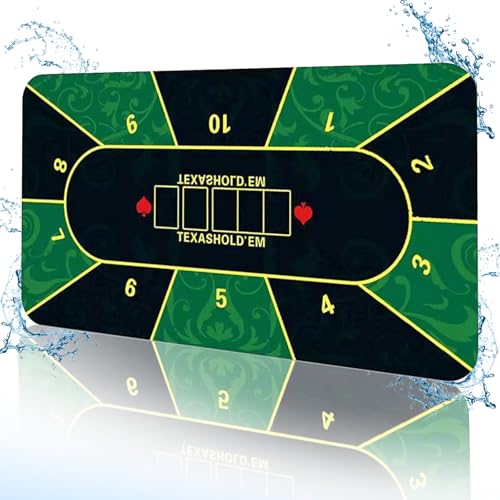 180x90 cm Poker Mat 10 Player Texas Holdem Poker Rubber Mat Topper