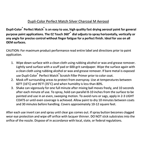 Image of Dupli-Color Perfect Match Premium Automotive Paint, Silver Charcoal (M), 8 oz