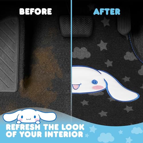 Cinnamoroll Carpet Car Floor Mats - Universal Fit for Cars, SUVs & Trucks - Super Cute Cinnamoroll Print & Pattern Accents - Front & Rear Set, 4 Piece by Carbella - Image 3