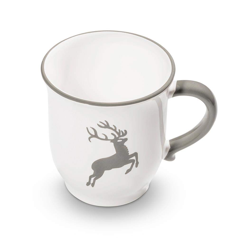 GMUNDNER KERAMIK Schokotasse Füllmenge : 0.3 Liter grauer Hirsch Geschirr, handgemacht in Österreich
