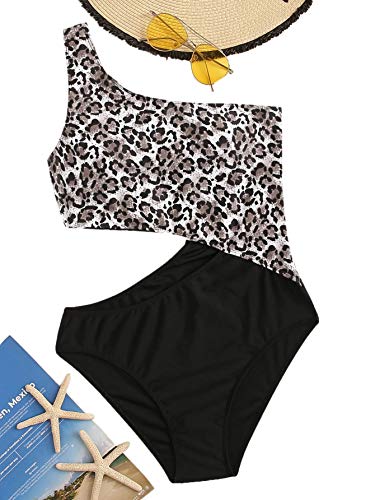 Sweatyrocks Women's Bathing Suits One Shoulder Cutout One Piece Swimsuit Swimwear Monokini Multi Small #TOP2