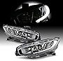 AKKON - Fits 2016-2021 Honda Civic DX EX EX-L EX-T LX LX-P [Halogen Type] Projector Chrome Headlights Pair Left + Right
