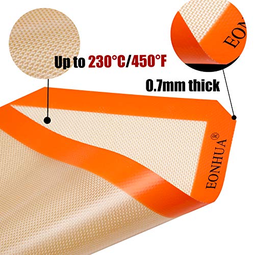 Silicone Baking Mat Sheet Set Of 2- Reusable Baking Mat Nonstick - Half Sheet Baking Mat For Oven (Size 16.5" X 11.6") Orange… #TOP4