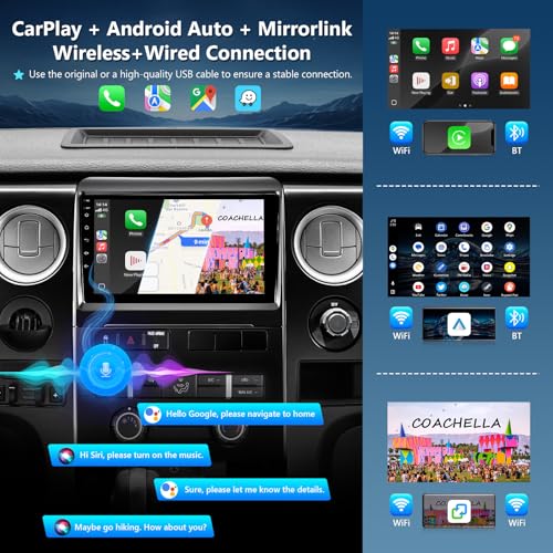 XGU 8Core Car Radio for Ford F150 2009 to 2012 XL XLT, 9inch Touchscreen Stereo, Wireless Apple CarPlay & Android Auto, Mirrorlink, 5G WiFi GPS, FM RDS, EQ DSP, Back-Up Camera, SWC, 2G+32G - image 3