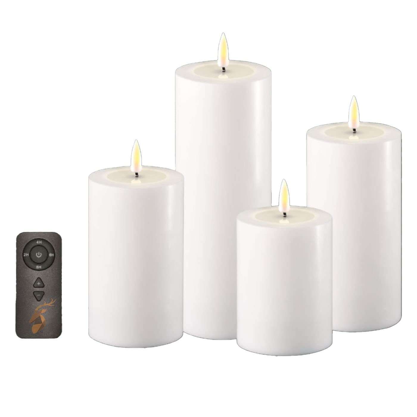 ReWu Deluxe Homeart LED Kerzen Set, Weiß | Echtwachs
