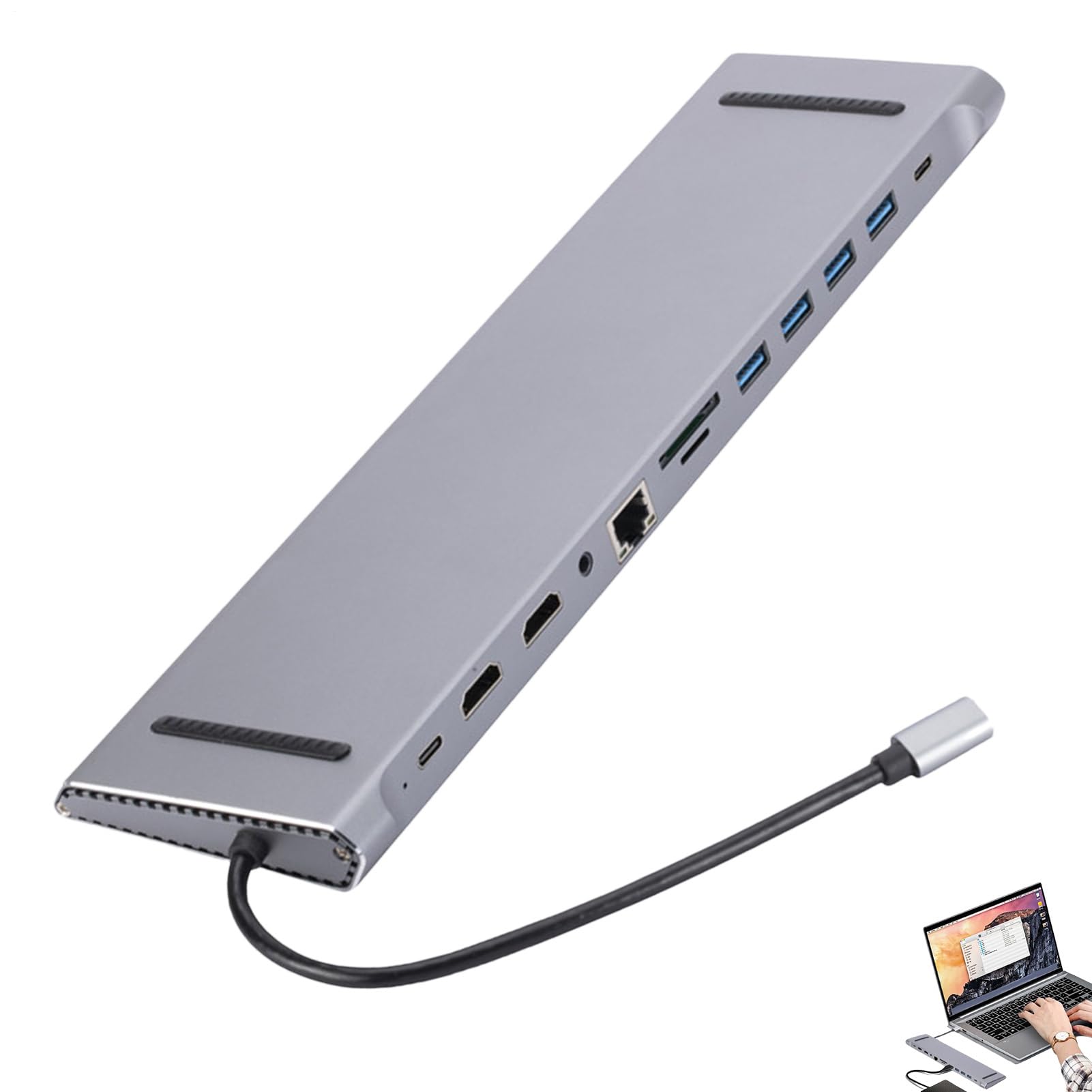 Stazione Dock per Laptop Dock per Computer, Divisore USB, Adattatore ed | Adattatore Multiporta Hub Dongle Type-C per Laptop Notebook PC Tablet Smartphone e Dispositivi