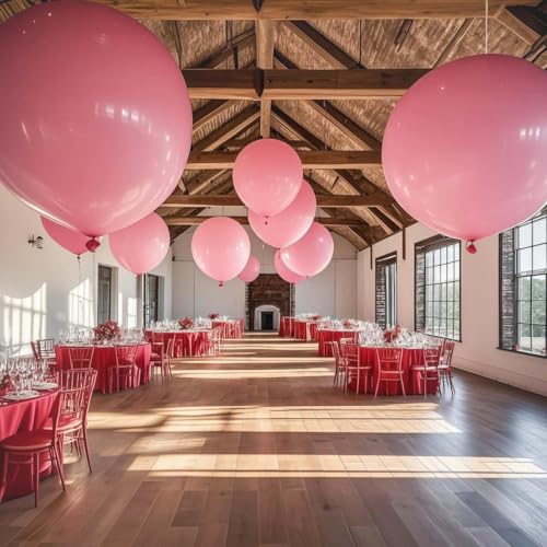 Image of 30 Pack Pink Balloons 36 Inch Pink Latex Party Large Balloon Bulk for Various Party Events Decorations