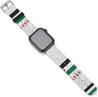 Palestinian Free Palestine Soft Silicone Watch Band Compatible with IWatch Breathable Adjustable Sport Strap