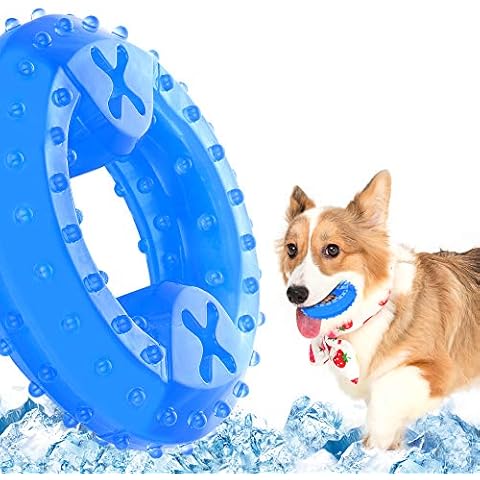 NWK Pet Teether Cooling Chew Toy for Dogs Teething Toy for Puppies, Fit with Treats for More Fun (Chewing Ring) Cover