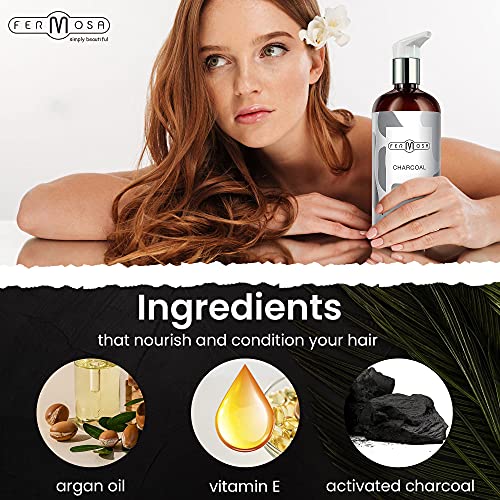 Fermosa Conditioner - Renewing Conditioner, Detox Clarifying & Cleansing Conditioner, Moisturizing & Nourishing, Anti Dandruff, Controls Frizz, Sulfate Free, 16.9 Ounce (Charcoal) #TOP3