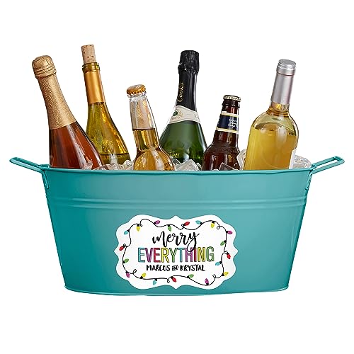Personalization Universe Merry Everything Personalized Party Tub - Teal