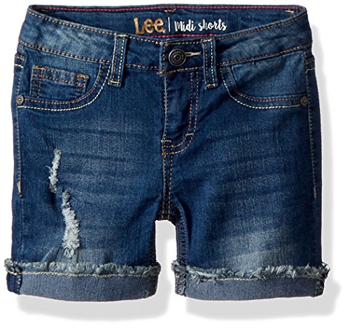 LEE Girls' Little Midi Short, Used Blue, 6