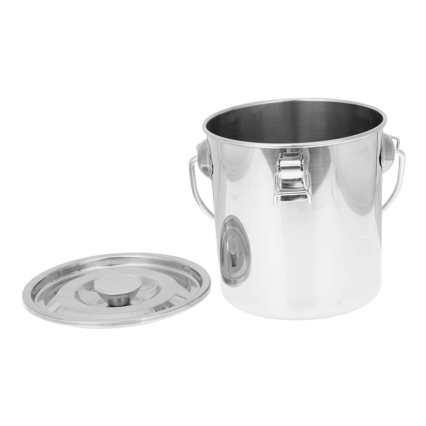 Seau Hermétique en Acier Inoxydable 16X16 CM Seau Étanche Fermeture à Clip pour Extincteur de Camping et Rangement la Cuisine Articles Ménagers Essentiels