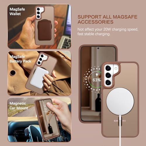 Image of BENTOBEN for Samsung Galaxy S22 Case, Galaxy S22 Magnetic Case [Compatible with MagSafe] Translucent Matte Slim Shockproof Women Men Protective Case Cover for Samsung Galaxy S22 6.1 inch, Desert Titanium