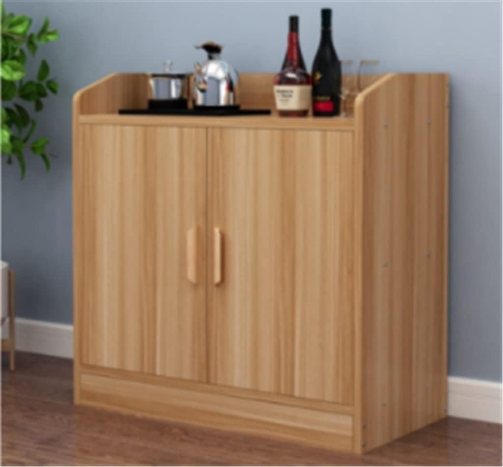 Round Corner Pantry Cabinet Living Room Multifunctional Storage Cabinet with Door Dining Room Side Table Sideboard (Color : D, Size : 30 * 80 * 80CM) (Natural 30 * 80 * 80CM)