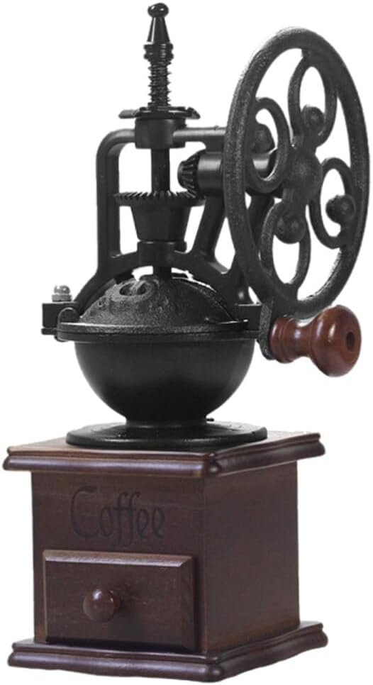 Manual Coffee Bean Grinder Conical Burr Vintage Style Hand Crank Essential Kitchen Supply