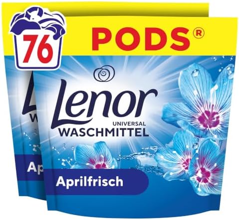 Lenor Pods Aprilfrisch Waschmittel, 76 Wäschen | Für lang anhaltende Frische und extra Geruchsabwehr, wirksam auch bei Kaltwäsche.