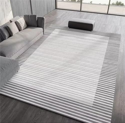 Tapis de salon design moderne gris aux finitions soignées - 2