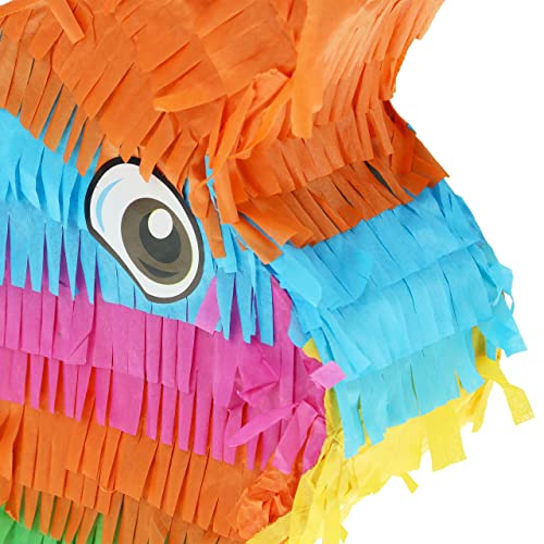 Relaxdays Piñata Burro, Juego Fiesta Cumpleaños, Colgar, Dulces, Niñas, 27,5x25x7 cm, Arcoíris, Multicolor, 80% cartón Papel 20%