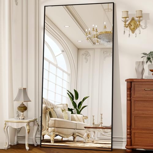 Riskioir 80 x 40 Oversized Full Length Mirror with Stand Black