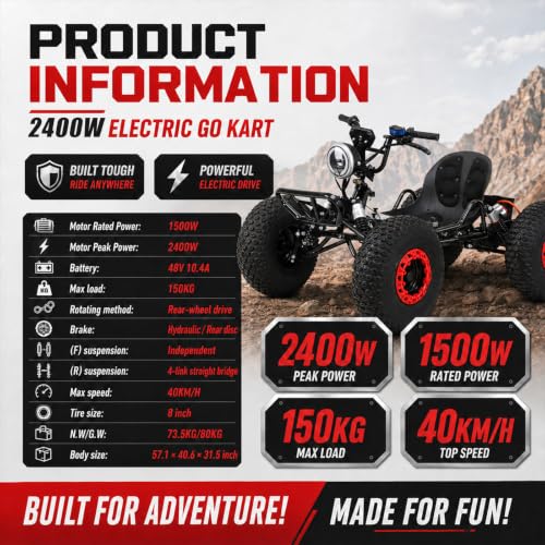 2400W MAX Off-Road Electric Kart