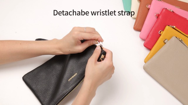DORIS&JACKY Goatskin Leather Wristlet Clutch Wallet Cute  4189 Goatskin Leather Wristlet Clutch Wallet Cute Small Pouch Bag main image 0