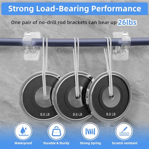 image for ANDGOO 6 Pack No Drill Curtain Rod Brackets, Curtain Hanger, Renter Fr