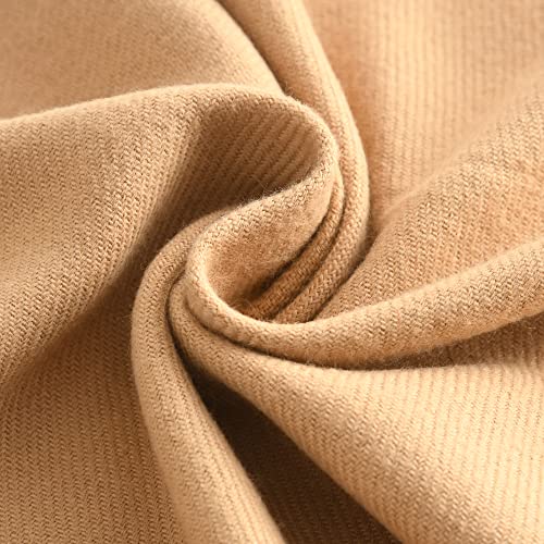 vimate Camel Scarf for Women, Women'S Cashmere Feel Wrap Fringe Scarf for Neck Wram (US-Camel)3