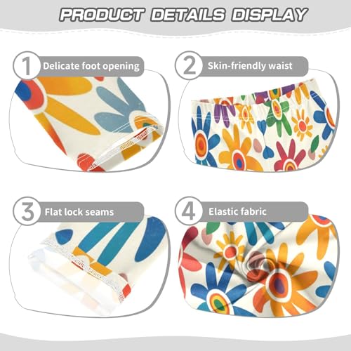 Bolaz Toddler Girls Leggings Printed Yoga Pants Leggings Green Red Flower for Kids3