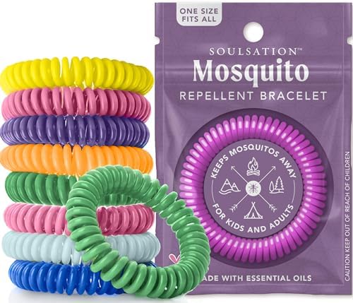 SoulSation 15 Pack Mosquito Repellent Bracelets, DEET-Free for Ki...