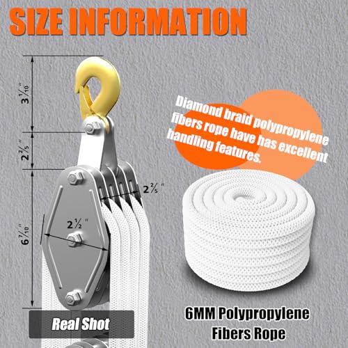 Sistema de polia de bloco e equipamento (branco, 4 rodas)