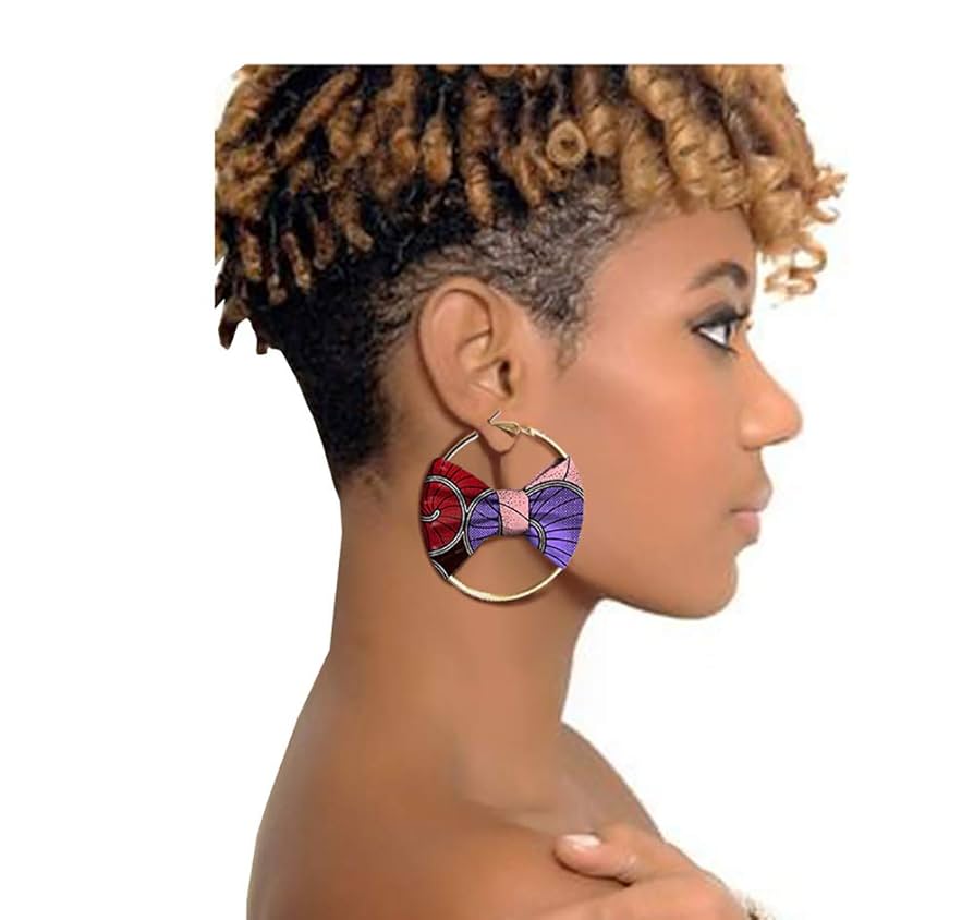 Amazon.co.jp: アフリカ民族バティックリボンピアス EARRING001