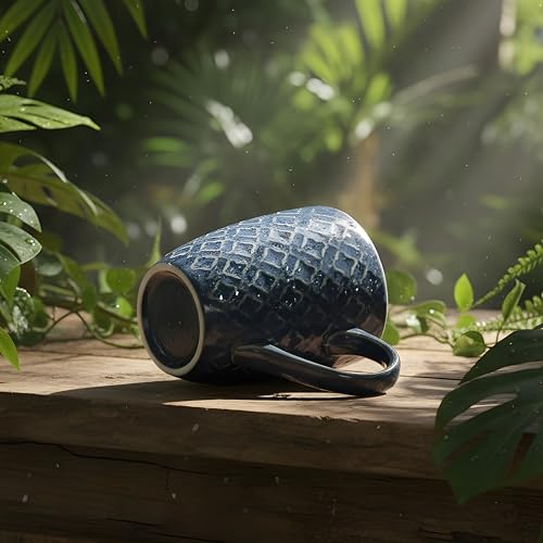 Image of CRAF10 Glaze Studio Ceramic Tea /Coffee Mug - Single Piece, 330 ML, Elegant & Durable, Reactive Glaze, Home & Office use, Indigo Color