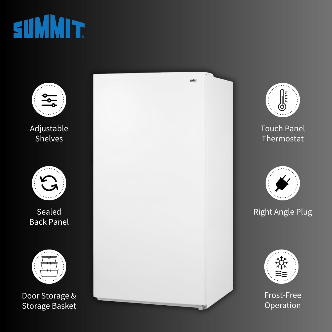 Summit Uf22w 33” Inch Wide Convertible All Freezer/Refrigerator, Frost Free, Garage-Ready Freezer Design, Touch Panel Thermostat, Door Storage, Adjustable Shelves on Fridge.com - View 5