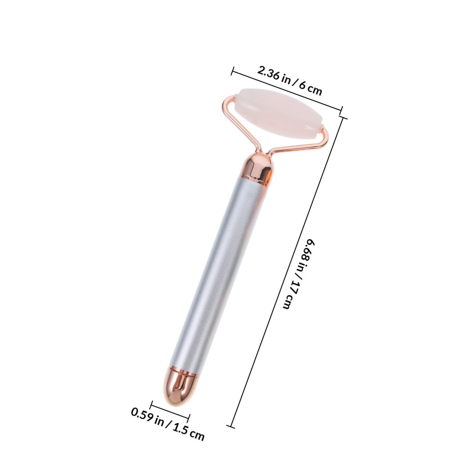 Housoutil Kit Rullo per Massaggi Viso 3-in-1 Cristallo di Jade Argento, Massaggiatore Elettrico Anti-invecchiamento per Ridurre le Rughe, per Pelle del Viso Femminile