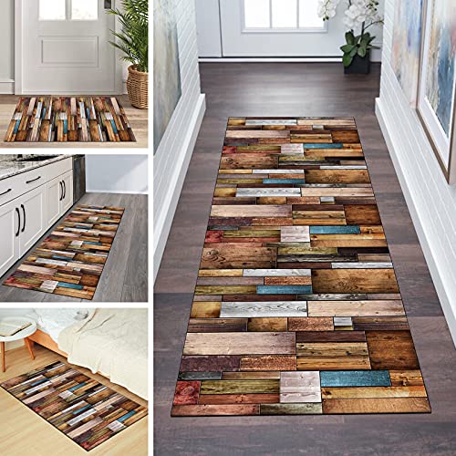 Tapis de couloir antidérapant - 60 x 120 cm - Style vintage - Lavable au mètre - Pour chambre à coucher, couloir - Longueur réglable - 60/70/80/90/100/110/120 cm - Largeur : 60/70/80/90/90/10/120 cm Cover