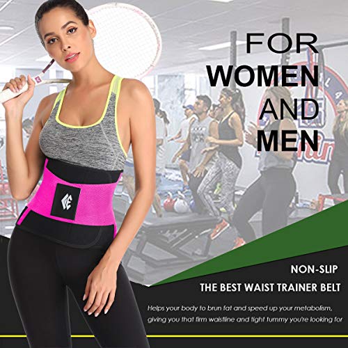Chongerfei Waist Trainer Women - Waist Cincher Trimmer - Slimming Body Shaper Belt - Sport Girdle Belt (Hotpink Upgraded,Medium) #TOP2