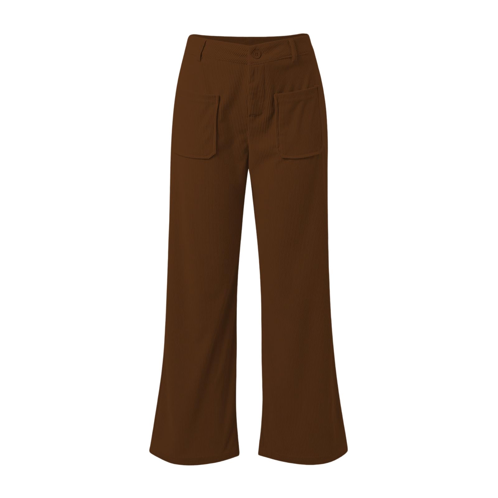 Générique Pantalon en Velours côtelé pour Fille Baggy Jambes Larges Pantalon Évasé Taille Haute Ample Pantalon Décontracté Élastique Léger Confortable Pantalon De Loisirs