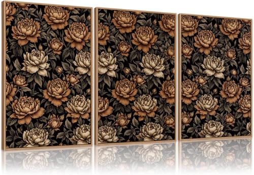 Tableaux floraux vintage bohème marron 70x100 cm lianyibo décor