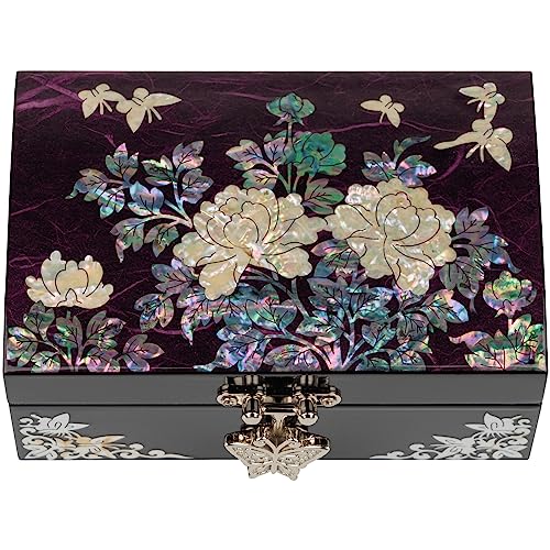 February Mountain Mother-of-Pearl Jewelry Box – Elegant Purple Lacquered Keepsake