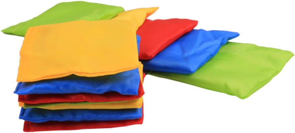 12pcs Nylon Bean Bags for Boy Girl Outdoor Toy Game Red Yellow Green for Tossing Catching and Games